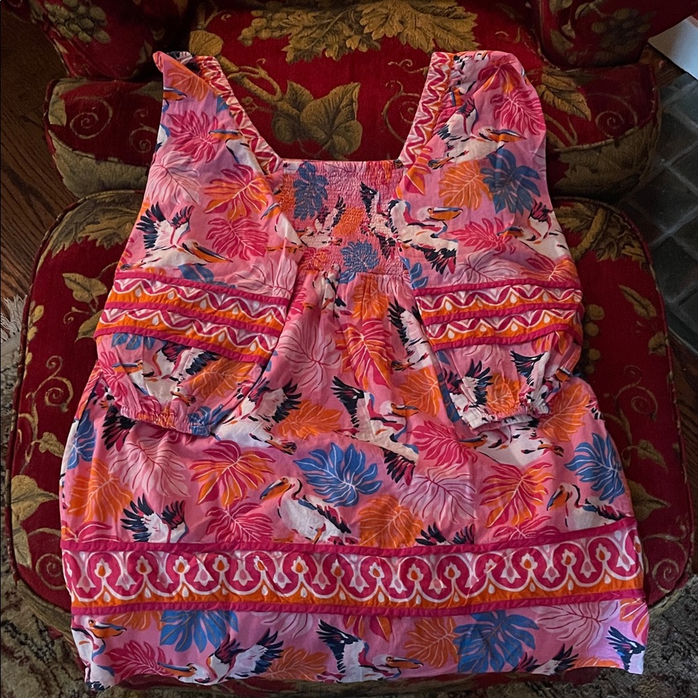 Printfresh Pink and Orange Pelican Dress - Picture 2 of 6